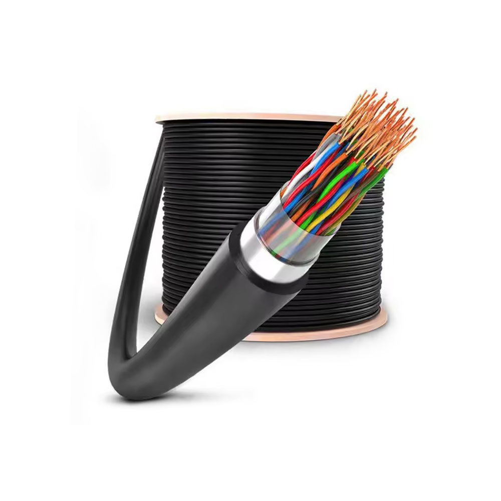 HYA53: Lớp cách nhiệt bằng polyolefin rắn lõi đồng, lớp chống ẩm, vỏ bọc bằng polyetylen, băng thép dọc một lớp bọc thép bọc polyetylen Cáp truyền thông cục bộ